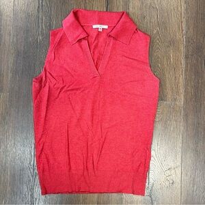 Vila Milano Collared Sleeveless Sweater Blouse SZ XS